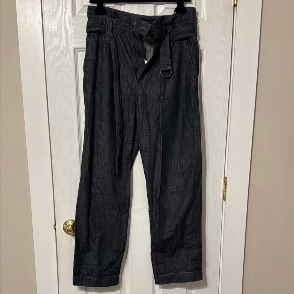 Brunello Cucinelli Dark Denim Paperbag Waist Pants